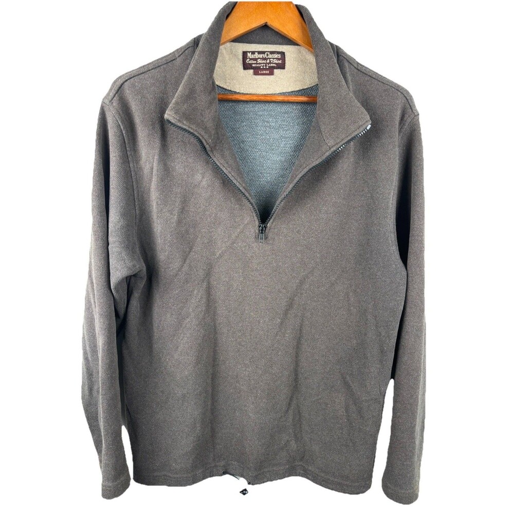 MCS Marlboro Classics Men’s 1/4 Zip Pullover Sweatshirt Sweater Large - Picture 5 of 7